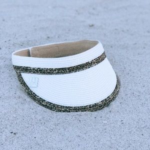 Animal Print White Adjustable Sun Visor